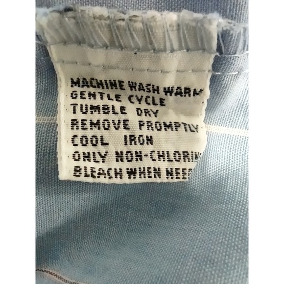 Van Heusen Button Up Shirt Men 15.5 Pinstripe Blue 417 Short Sleeve Professional - Picture 8 of 8